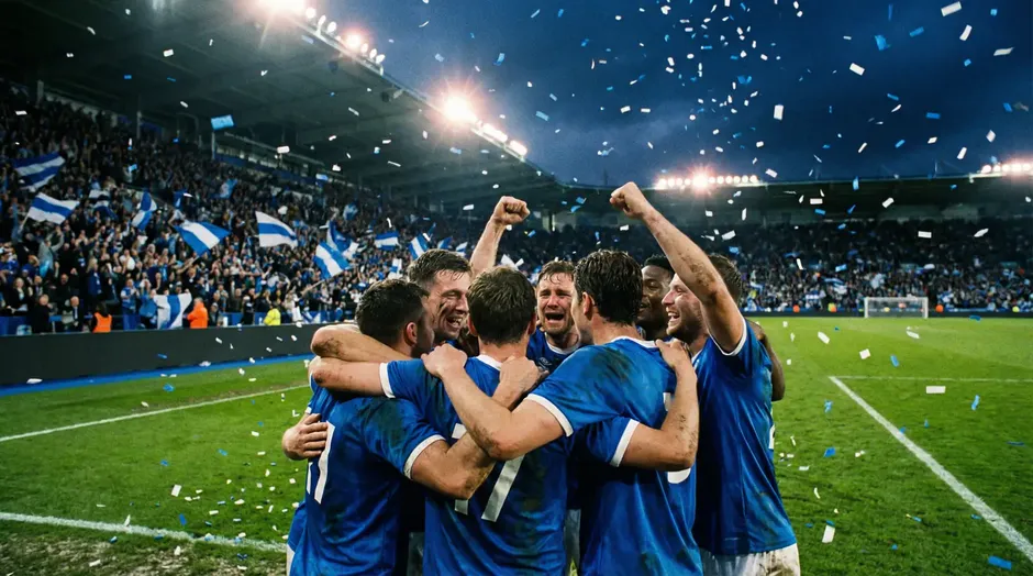 Slovenskí futbaloví reprezentanti oslavujú postup na MS 2026 na trávniku štadióna